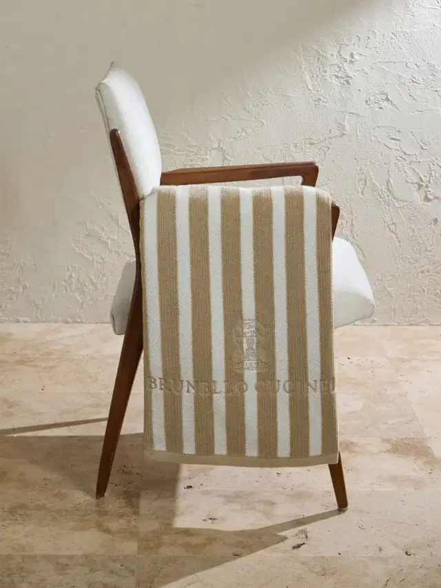 Brunello Cucinelli Logo-Embroidered Striped Cotton-Terry Beach Towel - Men