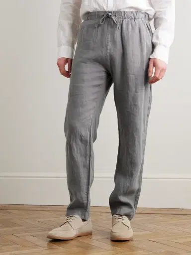 Hartford Joggy Straight-Leg Linen Drawstring Trousers - Men | Thumbnail 3