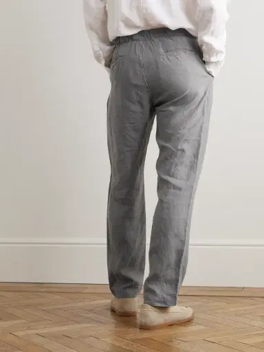 Hartford Joggy Straight-Leg Linen Drawstring Trousers - Men | Thumbnail 4