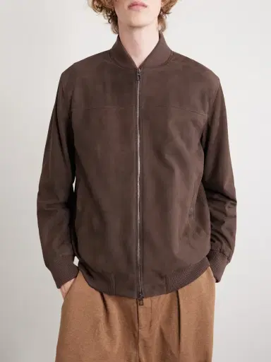 Loro Piana Ivy Padded Suede Bomber Jacket - Men | Thumbnail 3