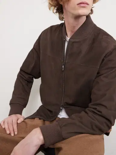 Loro Piana Ivy Padded Suede Bomber Jacket - Men | Thumbnail 5