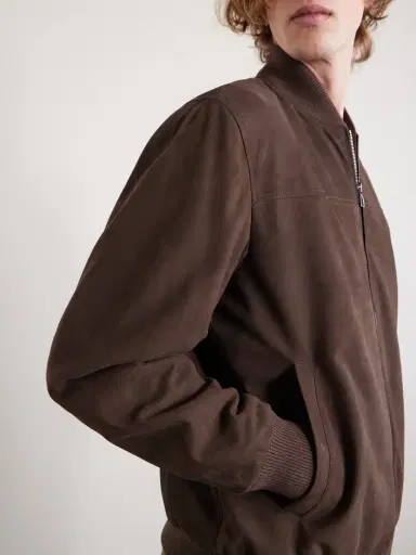 Loro Piana Ivy Padded Suede Bomber Jacket - Men | Thumbnail 6