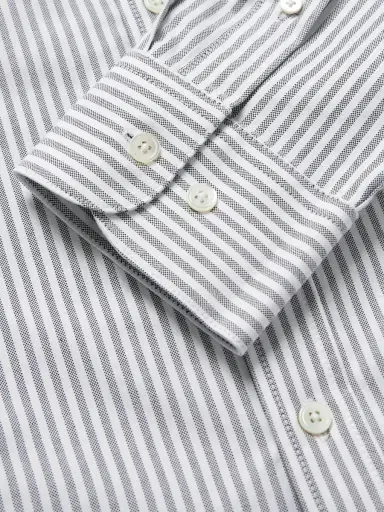 Portuguese Flannel Belavista Button-Down Collar Pinstriped Cotton Oxford Shirt - Men | Thumbnail 5