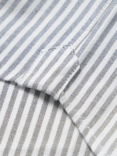Portuguese Flannel Belavista Button-Down Collar Pinstriped Cotton Oxford Shirt - Men | Thumbnail 6
