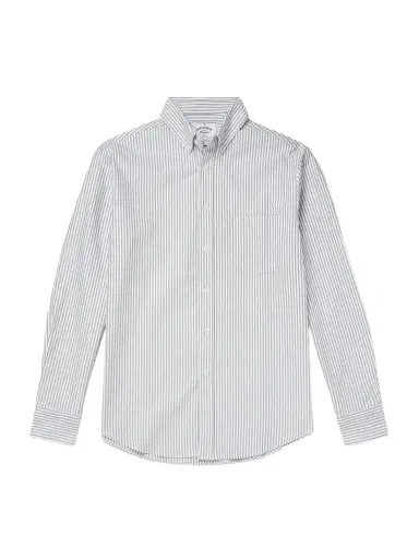 Portuguese Flannel Belavista Button-Down Collar Pinstriped Cotton Oxford Shirt - Men | Thumbnail 1