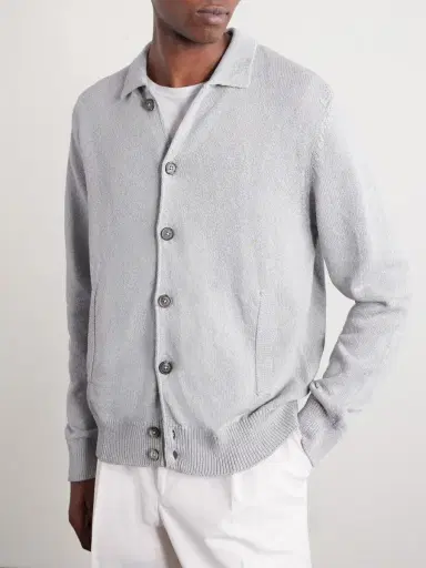 ELEVENTY Cotton and Silk-Blend Cardigan - Men | Thumbnail 3 ELEVENTY Cotton and Silk-Blend Cardigan - Men | Thumbnail 3