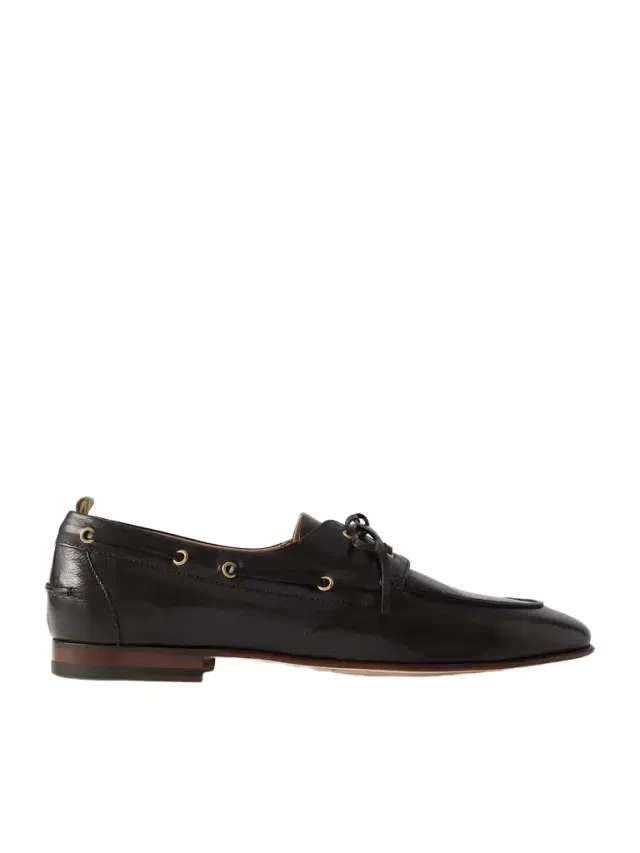 Twist 001 Glossed-Leather Boat Shoes - Men