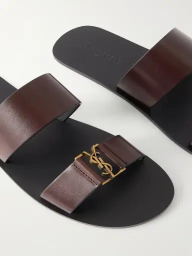 Saint Laurent Babylone Logo-Embellished Leather Sandals - Men | Thumbnail 4 Saint Laurent Babylone Logo-Embellished Leather Sandals - Men | Thumbnail 4