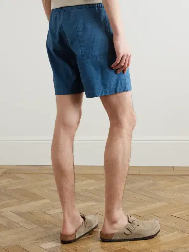 Portuguese Flannel Straight-Leg Embroidered Ramie Drawstring Shorts - Men | Thumbnail 4 Portuguese Flannel Straight-Leg Embroidered Ramie Drawstring Shorts - Men | Thumbnail 4