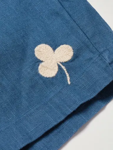 Portuguese Flannel Straight-Leg Embroidered Ramie Drawstring Shorts - Men | Thumbnail 5 Portuguese Flannel Straight-Leg Embroidered Ramie Drawstring Shorts - Men | Thumbnail 5