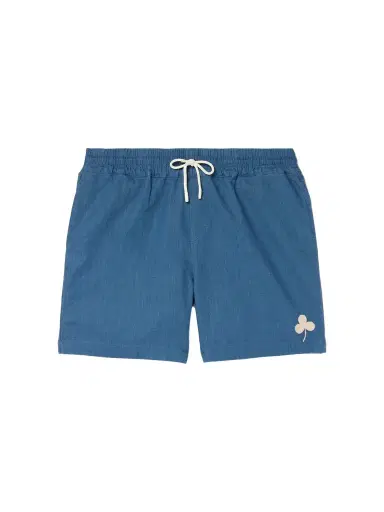 Portuguese Flannel Straight-Leg Embroidered Ramie Drawstring Shorts - Men | Thumbnail 1 Portuguese Flannel Straight-Leg Embroidered Ramie Drawstring Shorts - Men | Thumbnail 1