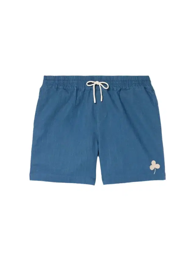 Straight-Leg Embroidered Ramie Drawstring Shorts - Men