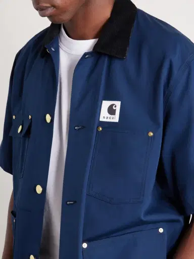 Sacai Carhartt WIP Logo-Appliquéd Corduroy-Trimmed Cotton-Canvas Shirt - Men | Thumbnail 5 Sacai Carhartt WIP Logo-Appliquéd Corduroy-Trimmed Cotton-Canvas Shirt - Men | Thumbnail 5