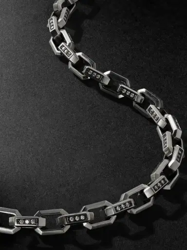 David Yurman Streamline® Sterling Silver Diamond Chain Necklace - Men | Thumbnail 4 David Yurman Streamline® Sterling Silver Diamond Chain Necklace - Men | Thumbnail 4