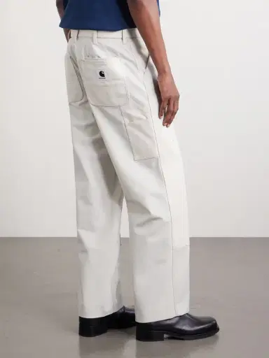 Sacai Carhartt WIP Duck Wide-Leg Belted Grain de Poudre and Cotton-Canvas Trousers - Men | Thumbnail 4 Sacai Carhartt WIP Duck Wide-Leg Belted Grain de Poudre and Cotton-Canvas Trousers - Men | Thumbnail 4