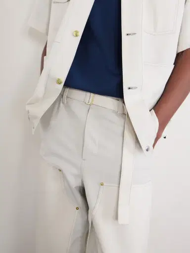 Sacai Carhartt WIP Duck Wide-Leg Belted Grain de Poudre and Cotton-Canvas Trousers - Men | Thumbnail 5 Sacai Carhartt WIP Duck Wide-Leg Belted Grain de Poudre and Cotton-Canvas Trousers - Men | Thumbnail 5