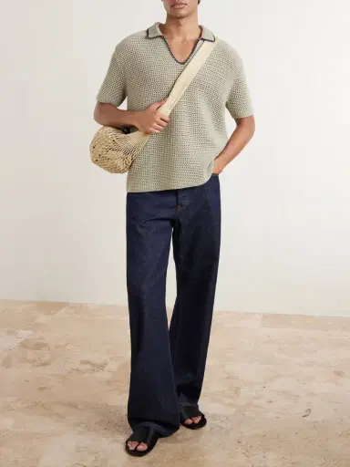 Orlebar Brown Crocheted Cotton Polo Shirt - Men | Thumbnail 2