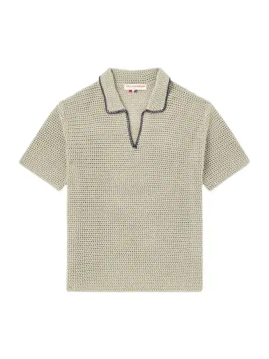 Orlebar Brown Crocheted Cotton Polo Shirt - Men | Thumbnail 1