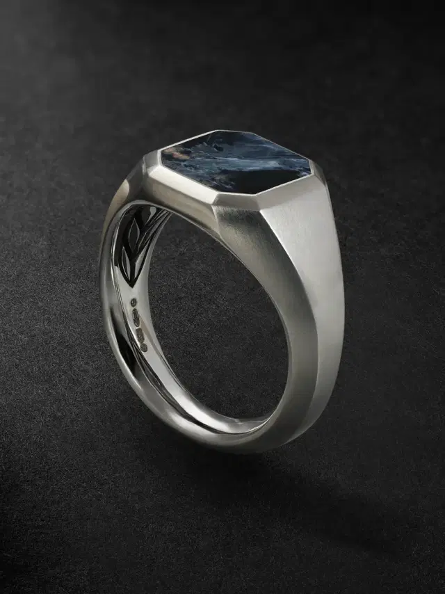 David Yurman Streamline® Sterling Silver Pietersite Signet Ring - Men