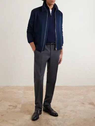 Canali Honeycomb-Knit Cotton Half-Zip Sweater - Men | Thumbnail 2 Canali Honeycomb-Knit Cotton Half-Zip Sweater - Men | Thumbnail 2