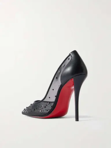 Christian Louboutin Miss Z Degrastrass Perla 100 Leather-trimmed Mesh Pumps | Thumbnail 3