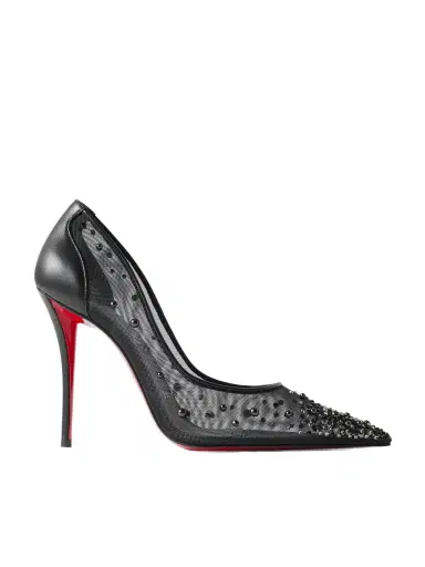 Christian Louboutin Miss Z Degrastrass Perla 100 Leather-trimmed Mesh Pumps | Thumbnail 1