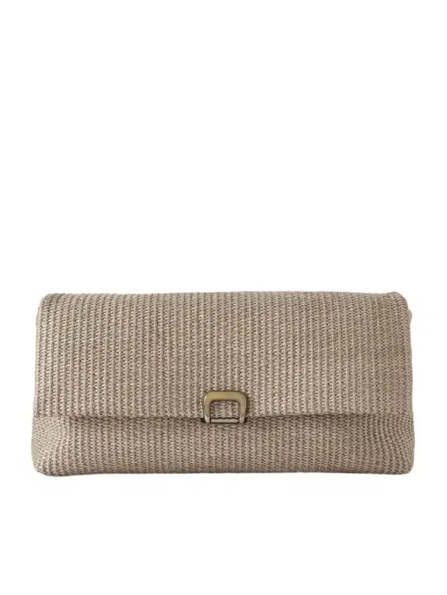 Brunello Cucinelli Puffy Raffia Clutch