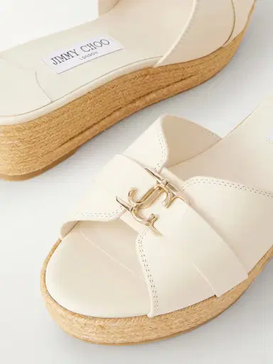 Jimmy Choo Leda Logo-embellished Leather Platform Espadrilles | Thumbnail 5 Jimmy Choo Leda Logo-embellished Leather Platform Espadrilles | Thumbnail 5