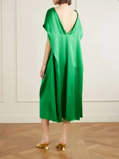 Dries Van Noten Silk-satin Midi Dress | Thumbnail 3 Dries Van Noten Silk-satin Midi Dress | Thumbnail 3