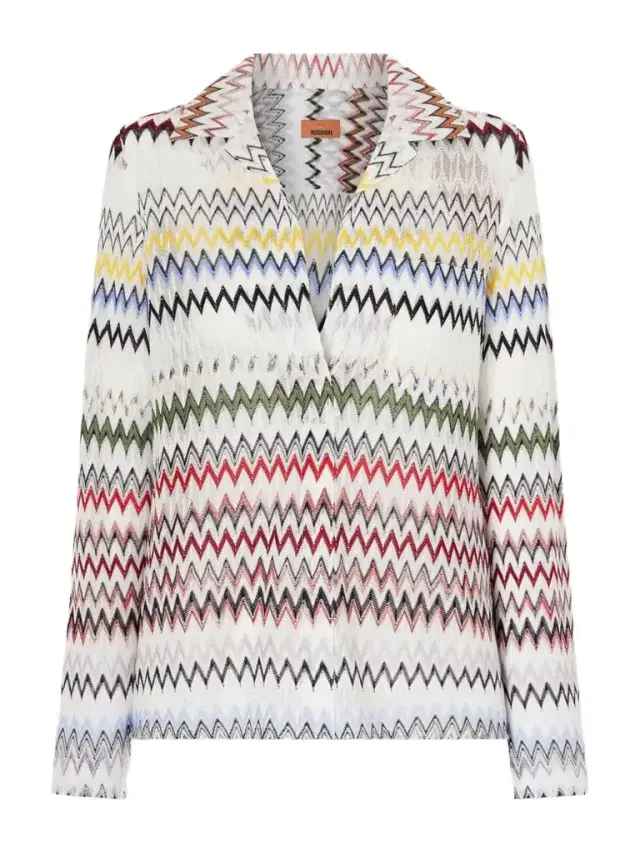 Striped Crochet-knit Blouse