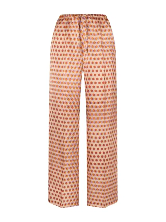 Printed Silk-satin Wide-leg Pants