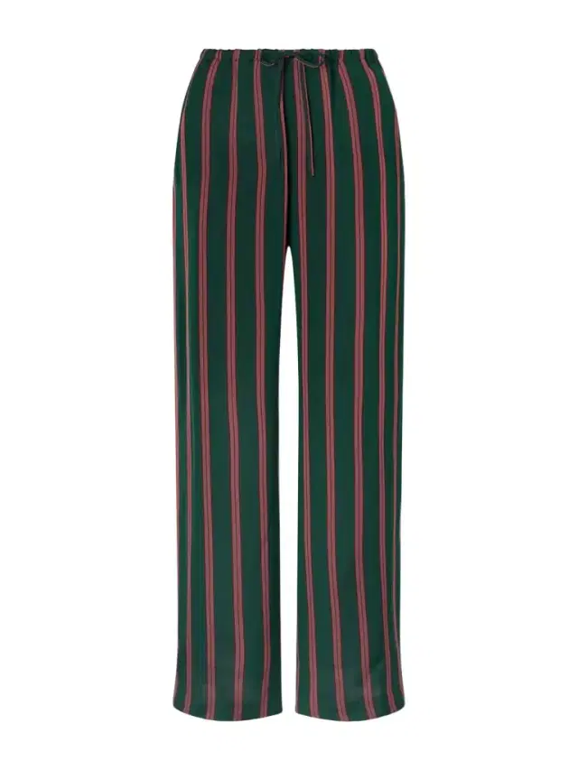 Striped Satin Wide-leg Pants