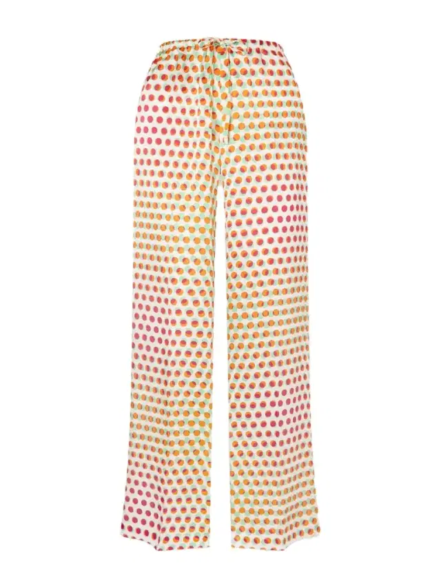 Printed Silk-satin Wide-leg Pants