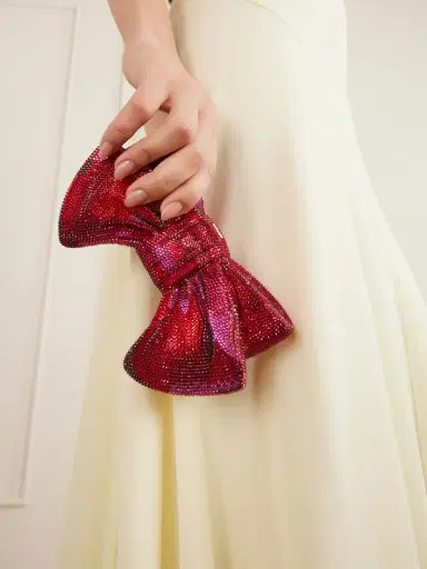 Judith Leiber Couture Bow Just For You Crystal-embellished Gold-tone Clutch | Thumbnail 2 Judith Leiber Couture Bow Just For You Crystal-embellished Gold-tone Clutch | Thumbnail 2