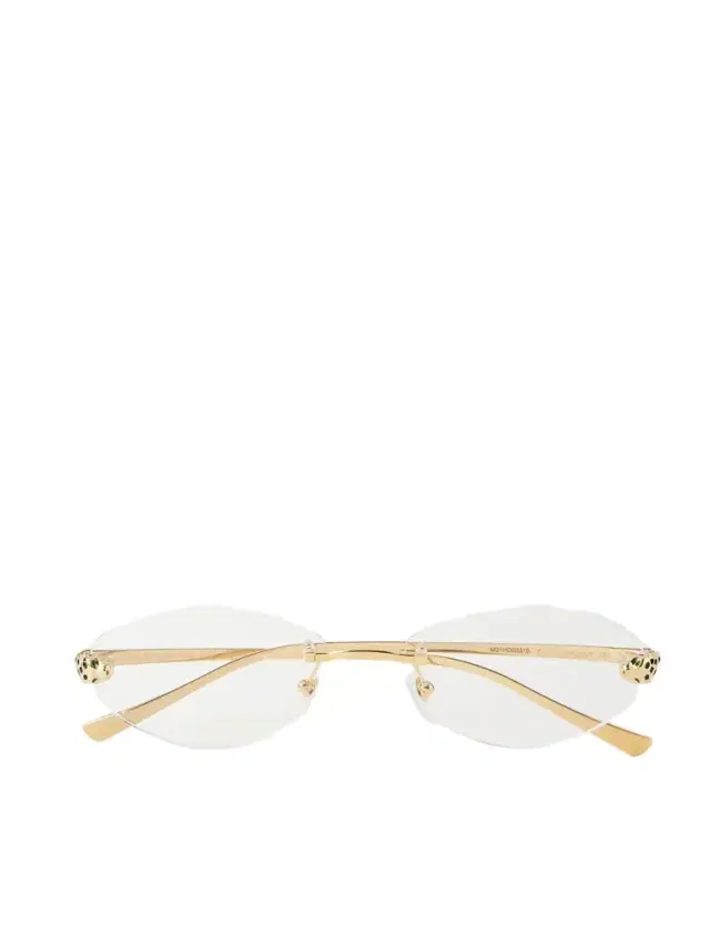 Panthère De Cartier Hexagon-frame Gold-tone Optical Glasses