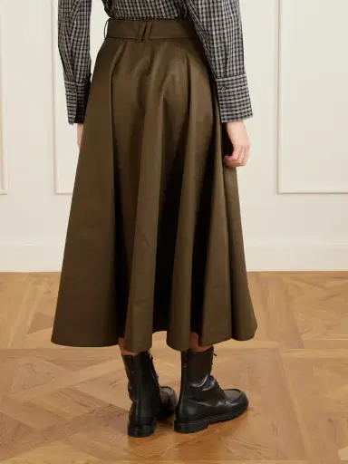 Burberry Belted Cotton Midi Skirt | Thumbnail 4 Burberry Belted Cotton Midi Skirt | Thumbnail 4
