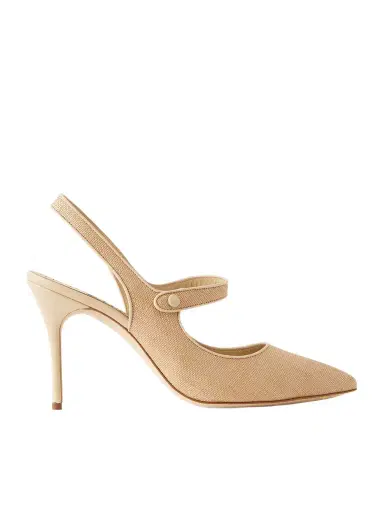 Manolo Blahnik Campari 90 Suede Slingback Pumps | Thumbnail 1 Manolo Blahnik Campari 90 Suede Slingback Pumps | Thumbnail 1