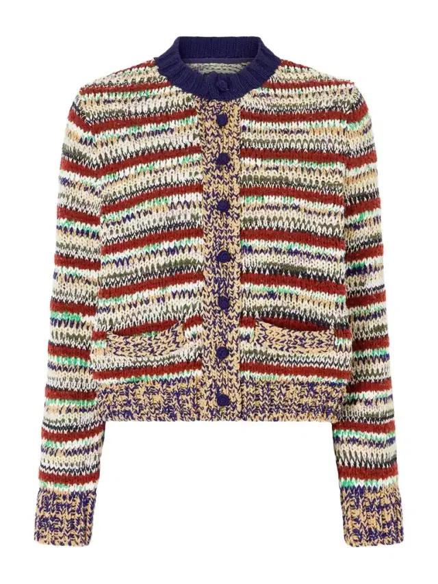 Striped Cotton-blend Cardigan