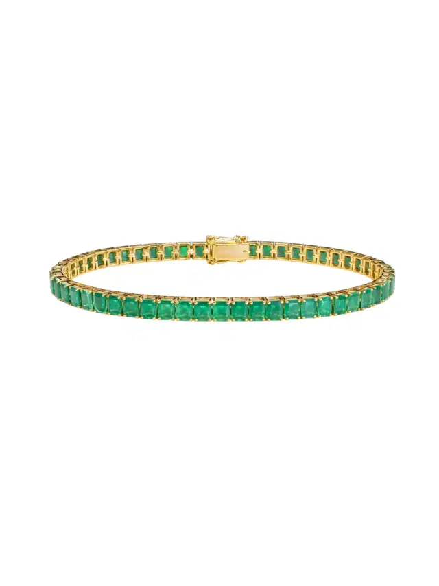 14.55ct Emerald 18K Gold Tennis Bracelet