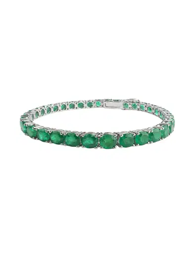 Wish Fine Jewelry 15.32ct Emerald 14K Gold Tennis Bracelet | Thumbnail 2 Wish Fine Jewelry 15.32ct Emerald 14K Gold Tennis Bracelet | Thumbnail 2