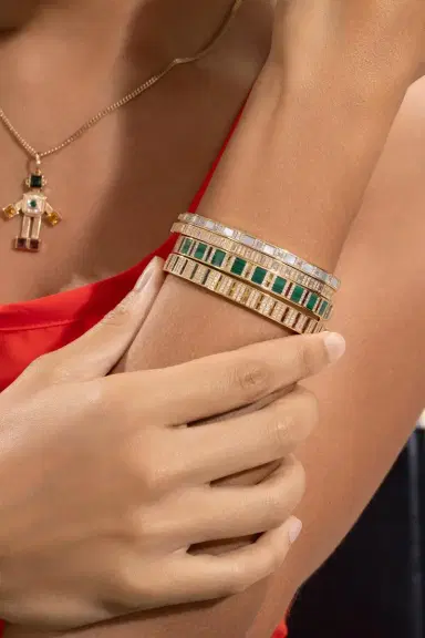 Sorellina Sapphire Diamond Bangle Bracelet | Thumbnail 2