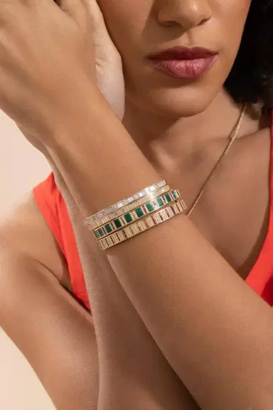 Sorellina Sapphire Diamond Bangle Bracelet | Thumbnail 3