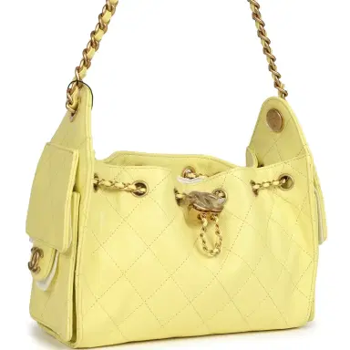 Chanel Chanel Mini 25 Hobo Bag Light Yellow Caviar Antique Gold Hardware | Thumbnail 2 Chanel Chanel Mini 25 Hobo Bag Light Yellow Caviar Antique Gold Hardware | Thumbnail 2