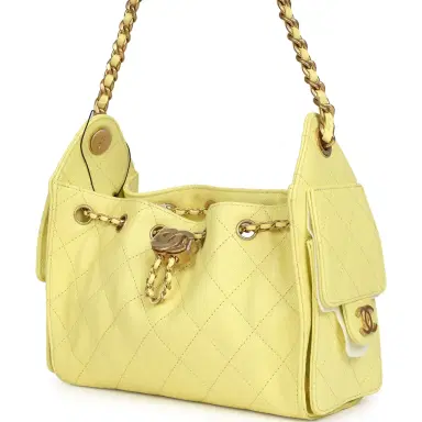 Chanel Chanel Mini 25 Hobo Bag Light Yellow Caviar Antique Gold Hardware | Thumbnail 3 Chanel Chanel Mini 25 Hobo Bag Light Yellow Caviar Antique Gold Hardware | Thumbnail 3