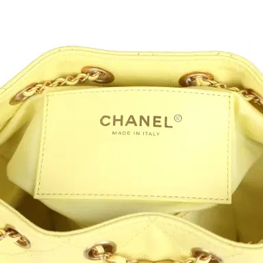 Chanel Chanel Mini 25 Hobo Bag Light Yellow Caviar Antique Gold Hardware | Thumbnail 9 Chanel Chanel Mini 25 Hobo Bag Light Yellow Caviar Antique Gold Hardware | Thumbnail 9