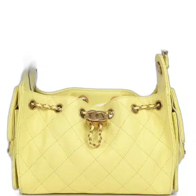 Chanel Chanel Mini 25 Hobo Bag Light Yellow Caviar Antique Gold Hardware | Thumbnail 1 Chanel Chanel Mini 25 Hobo Bag Light Yellow Caviar Antique Gold Hardware | Thumbnail 1