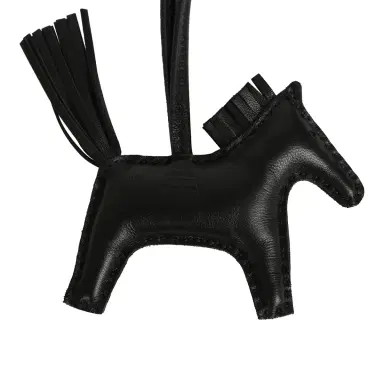 HERMÈS Hermes Rodeo Rock Bag Charm PM Black Shiny Varaus Niloticus Lizard and Milo Lambskin Palladium Hardware | Thumbnail 5 HERMÈS Hermes Rodeo Rock Bag Charm PM Black Shiny Varaus Niloticus Lizard and Milo Lambskin Palladium Hardware | Thumbnail 5