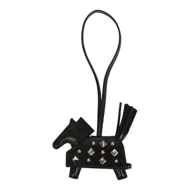 HERMÈS Hermes Rodeo Rock Bag Charm PM Black Shiny Varaus Niloticus Lizard and Milo Lambskin Palladium Hardware | Thumbnail 1 HERMÈS Hermes Rodeo Rock Bag Charm PM Black Shiny Varaus Niloticus Lizard and Milo Lambskin Palladium Hardware | Thumbnail 1