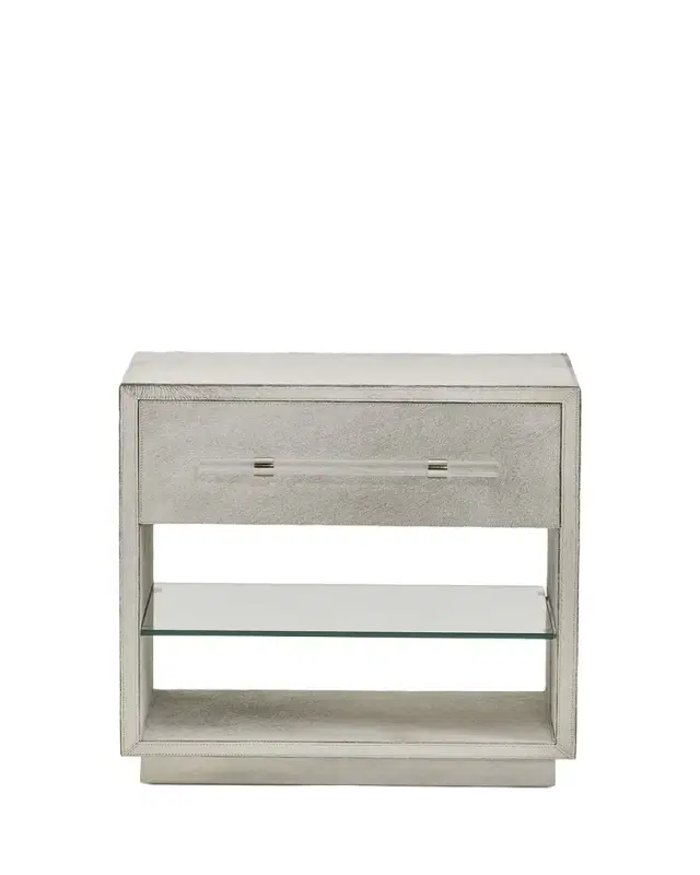 Interlude Home Cassian Hair on Hide Bedside Chest