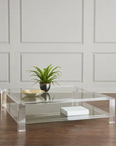 Interlude Home Surrey Acrylic Square Cocktail Table, Large | Thumbnail 2